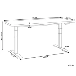 Leen Bakker DESTINES - Elektr bureau - Wit/Lichtbruin - 160 x 72 cm - Vezelplaat Clearance