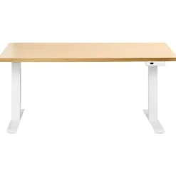 Leen Bakker DESTINES - Elektr bureau - Wit/Lichtbruin - 160 x 72 cm - Vezelplaat Clearance