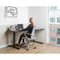 Beliani DESTINES - Elektrisch bureau - Zwart - Rechtszijdig - Vezelplaat Sale