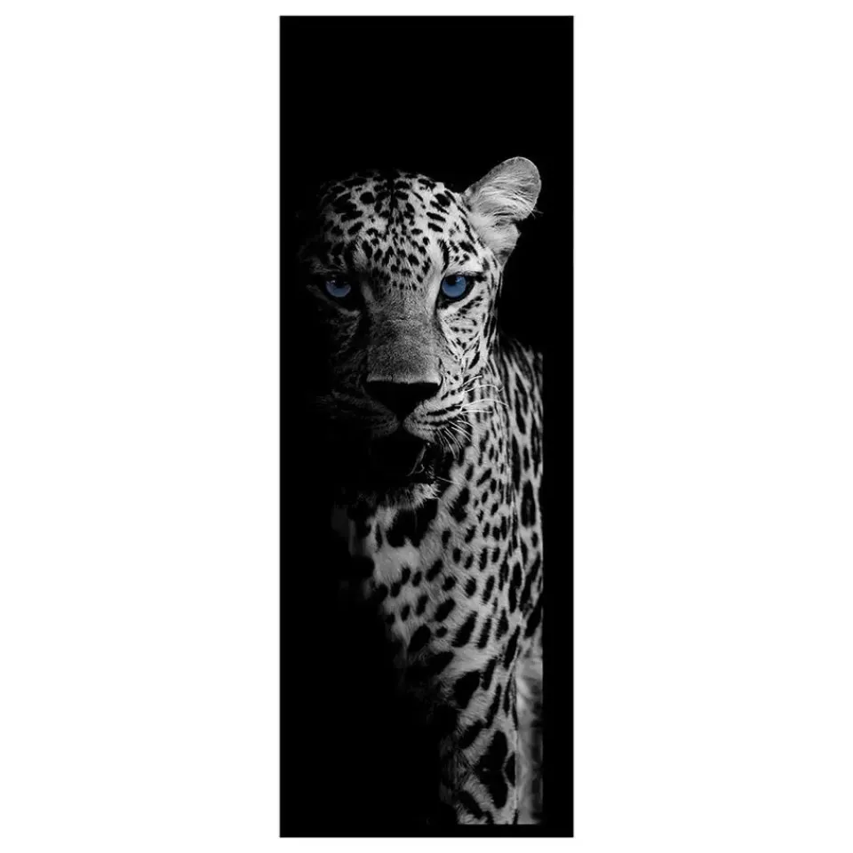 Vica International Deurmat Cheetah antraciet/blauw - 50x150 cm