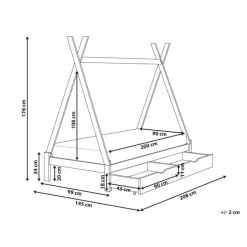 Beliani DEVAY - Kinderbed - Lichtbruin - 90 x 200 cm - Dennenhout Discount