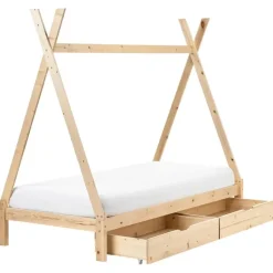 Beliani DEVAY - Kinderbed - Lichtbruin - 90 x 200 cm - Dennenhout Discount