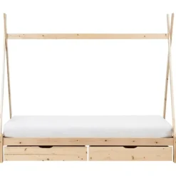 Beliani DEVAY - Kinderbed - Lichtbruin - 90 x 200 cm - Dennenhout Discount