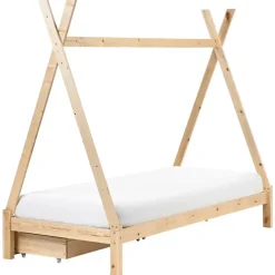 Beliani DEVAY - Kinderbed - Lichtbruin - 90 x 200 cm - Dennenhout Discount