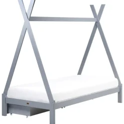 Beliani DEVAY - Kinderbed met opbergruimte - Grijs - 90 x 200 cm - Grenenhout Discount