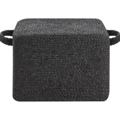 Beliani DHADAR - Poef - Zwart - Jute Sale