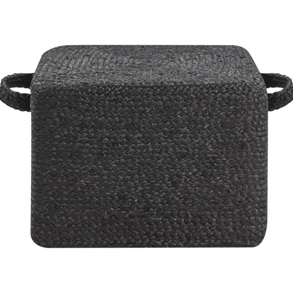 Beliani DHADAR - Poef - Zwart - Jute Sale