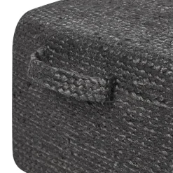 Beliani DHADAR - Poef - Zwart - Jute Sale