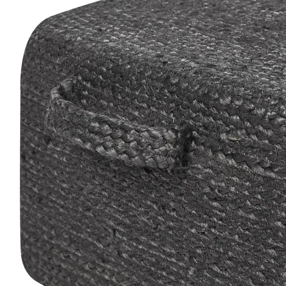 Beliani DHADAR - Poef - Zwart - Jute Sale