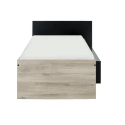 DIAGONE Bed Erquy - Opbergvakken - 90x200cm - Zwart/Eikenkleur Online