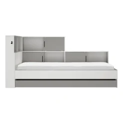 DIAGONE Bed Erwan - Opbergruimte - 90x200cm - Grijs/Wit Hot