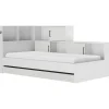 DIAGONE Tienerbed met bedlade en opbergruimte Erwan - 90 x 200 cm - Wit New