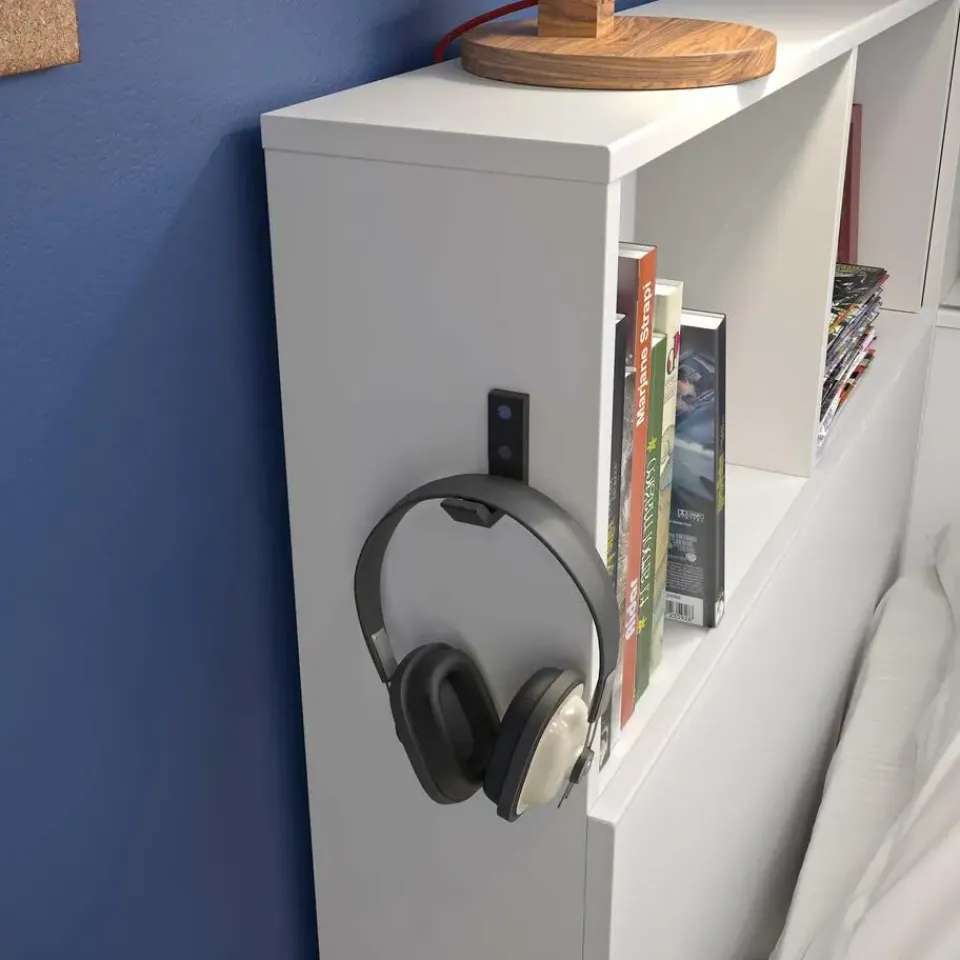 DIAGONE Tienerbed met bedlade en opbergruimte Erwan - 90 x 200 cm - Wit New