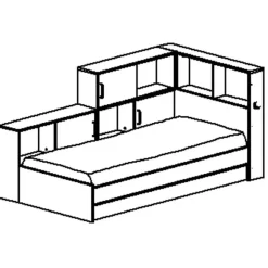 DIAGONE Tienerbed met bedlade en opbergruimte Erwan - 90 x 200 cm - Wit New