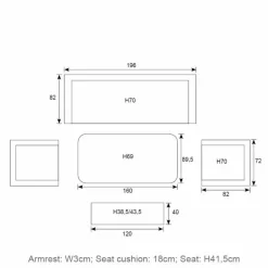 Garden Impressions Diamo loungeset - 3-delig - carbon black - grey sand - valley sand Hot
