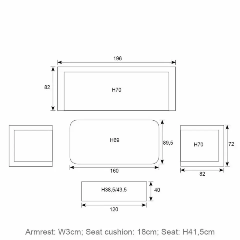 Garden Impressions Diamo loungeset - 3-delig - carbon black - grey sand - valley sand Hot