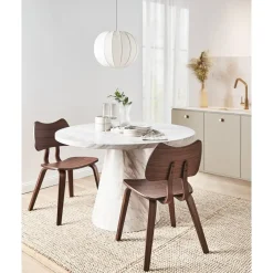 Leen Bakker DIANA - Eetkamerstoel set van 2 - Donkerbruin - Rubberhout Clearance