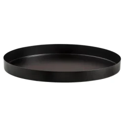 Leen Bakker Dienblad Fenno decoratief - zwart - metaal - Ø30 cm Sale