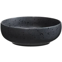 Leen Bakker Diep bord Liz - zwart - stoneware - Ø16,3 cm Online