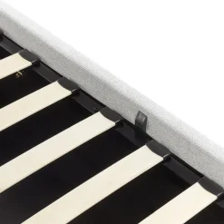 Beliani DINAN - Eenpersoonsbed - Lichtgrijs - 90 x 200 cm - Polyester Discount