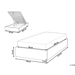 Beliani DINAN - Eenpersoonsbed - Roze - 90 x 200 cm - Bouclé Discount