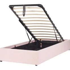 Beliani DINAN - Eenpersoonsbed - Roze - 90 x 200 cm - Bouclé Discount