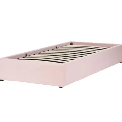 Beliani DINAN - Eenpersoonsbed - Roze - 90 x 200 cm - Bouclé Discount