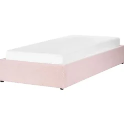Beliani DINAN - Eenpersoonsbed - Roze - 90 x 200 cm - Bouclé Discount