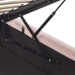 Beliani DINAN - Eenpersoonsbed - Roze - 90 x 200 cm - Bouclé Discount