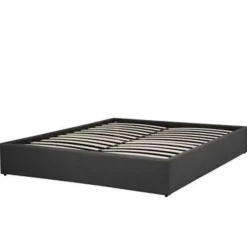 Beliani DINAN - Tweepersoonsbed - Grijs - 160 x 200 cm - Polyester Clearance