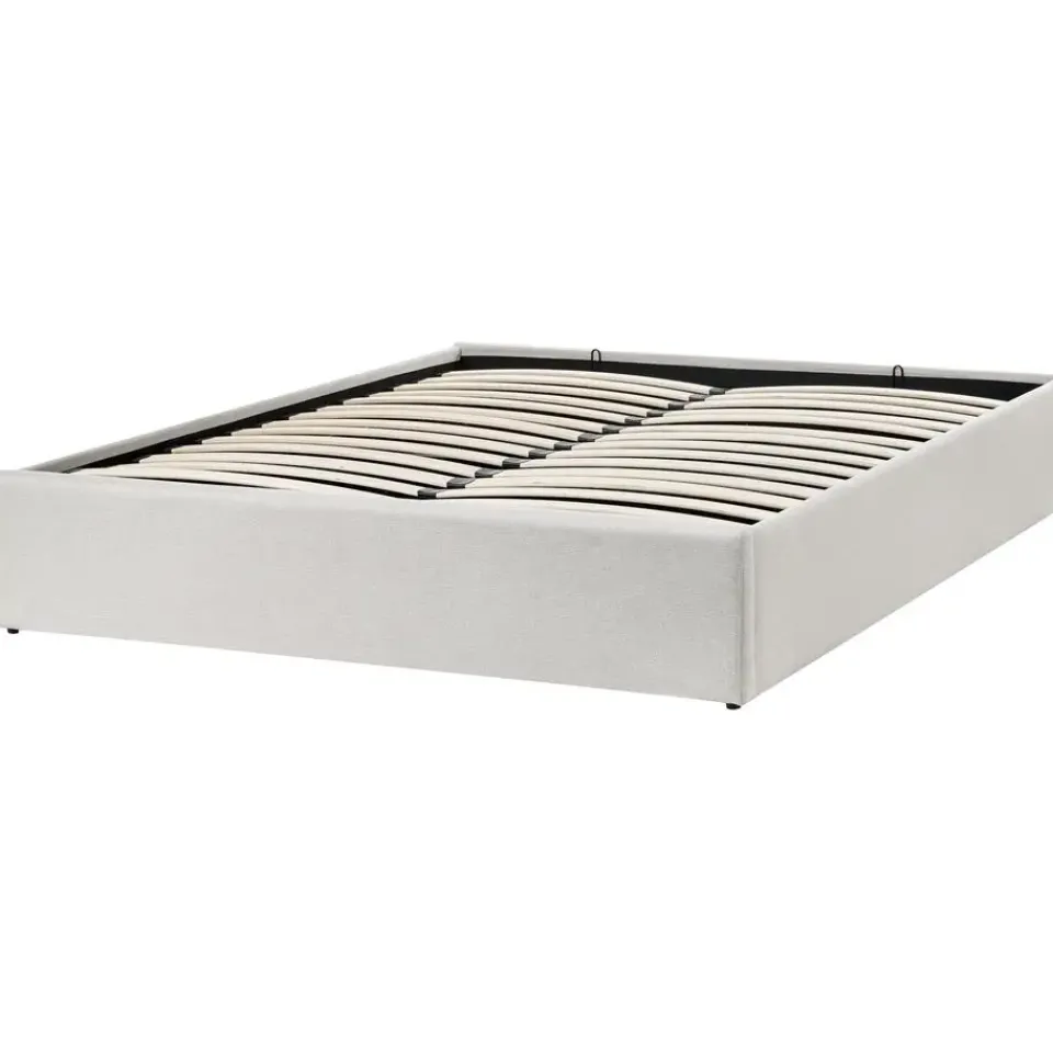 Beliani DINAN - Tweepersoonsbed - Lichtbeige - 140 x 200 cm - Polyester Sale