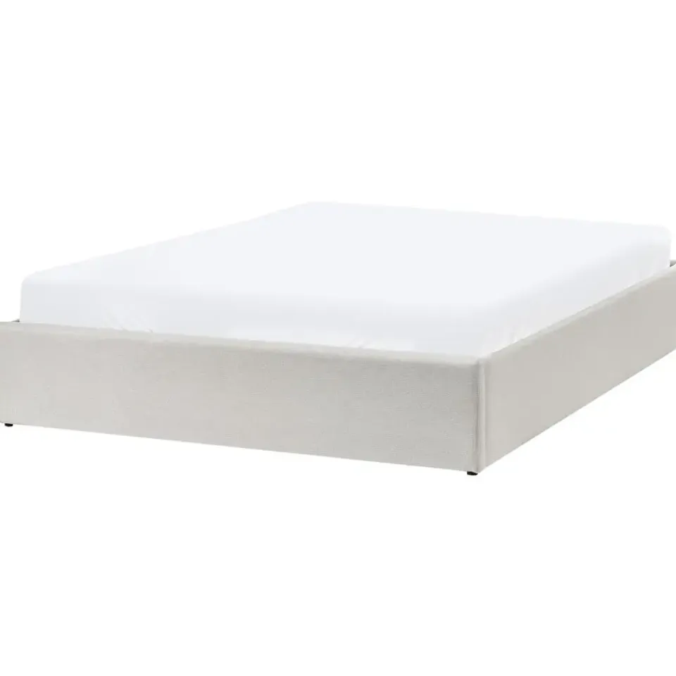 Beliani DINAN - Tweepersoonsbed - Lichtbeige - 140 x 200 cm - Polyester Sale