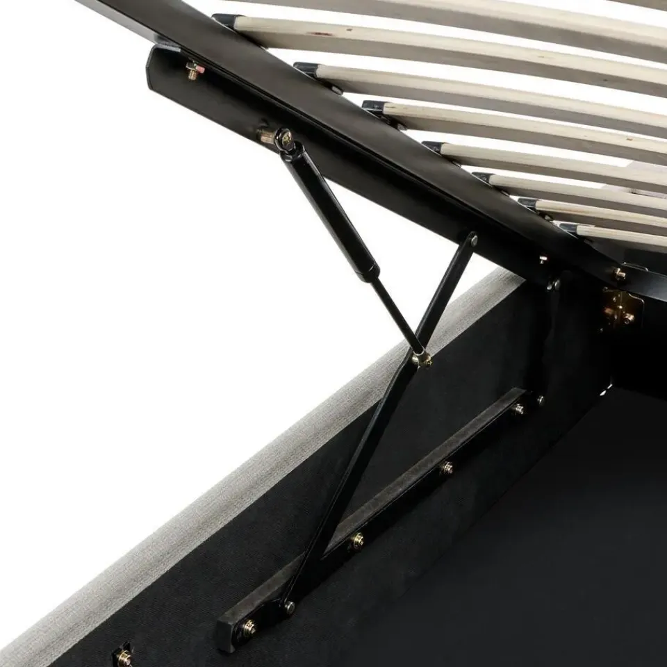 Beliani DINAN - Tweepersoonsbed - Lichtbeige - 140 x 200 cm - Polyester Sale