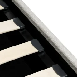 Beliani DINAN - Tweepersoonsbed - Lichtbeige - 140 x 200 cm - Polyester Sale