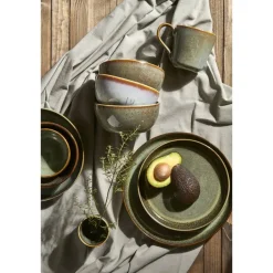 Leen Bakker Dinerbord Emma - groen - stoneware - Ø27 cm Outlet
