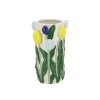 DK Design Bloemenvaas Tulipa - blauw/geel - D14 x H23 cm Clearance