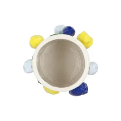 DK Design Bloemenvaas Tulipa - blauw/geel - D14 x H23 cm Clearance