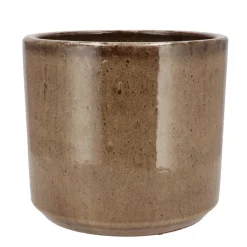 DK Design Bloempot Brown Glaze - taupe - D21 x H24 cm - glanzend Discount