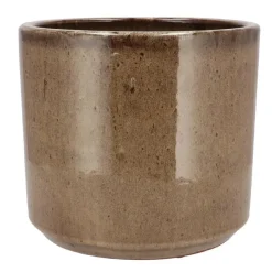 DK Design Bloempot Brown Glaze - taupe - D23 x H26 cm - glanzend Discount