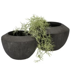 DK Design Bloempot Maya - verweerd zwart - D25 x H16 cm - rustiek New
