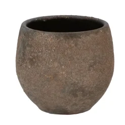 DK Design Bloempot model Maya - roestbruin - 16 x 18 cm - rustiek
