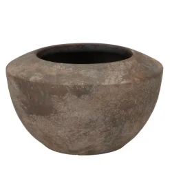 DK Design Bloempot model Maya - roestbruin - 25 x 16 cm - rustiek Best