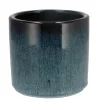 DK Design Bloempot model Blue Glaze - blauw - D12 x H13 cm - ombre Best