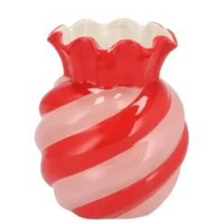 DK Design boeket vaas Sweety - keramiek - roze/rood - 15 x 30 cm New