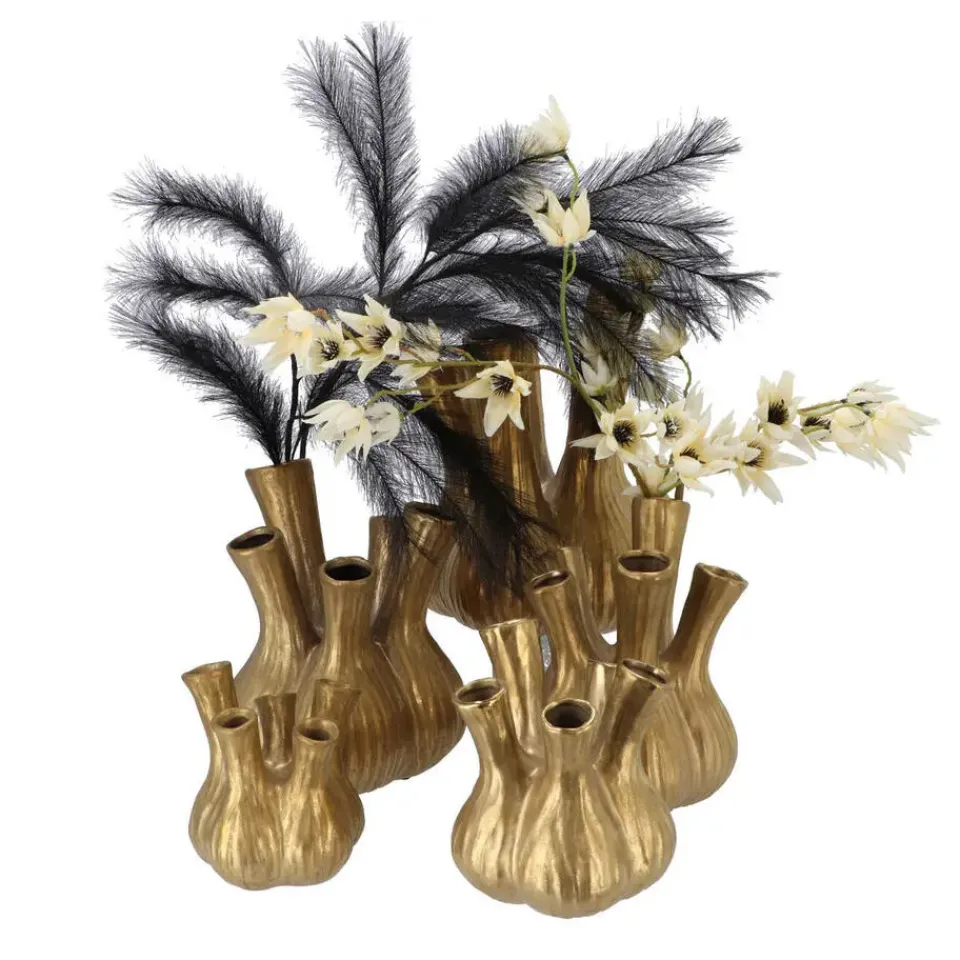 DK Design vaas Aglio - tulpenvaas - goud mat - D20 x H25 cm