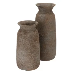 DK Design vaas kruik model Maya - roestbruin - D16 x H30 cm - rustiek Hot