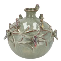 DK Design Vaas Vogels - mosgroen - D23 x H23 cm Clearance