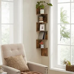 Dok Home - Wandplank - 5 planken - Vintage - Donkerbruin Online