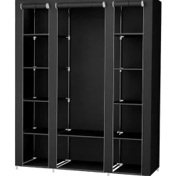 Songmics Draagbare kledingkast, opvouwbare kast, 150x45x175 cm, zwart Sale