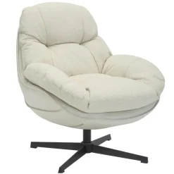 Giga Meubel Draaifauteuil Beige - Zithoogte 50cm - Fauteuil Leonne Outlet